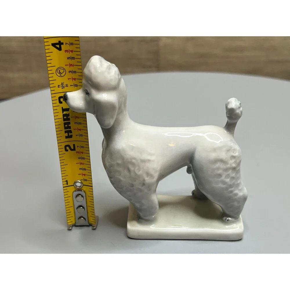Zsolnay Hungary Porcelain Light Gray Poodle Dog Figure 3.5